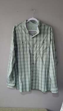 World Wide Sportsman Men's Long Sleeve Plaid Fishing Shirt, Size XL